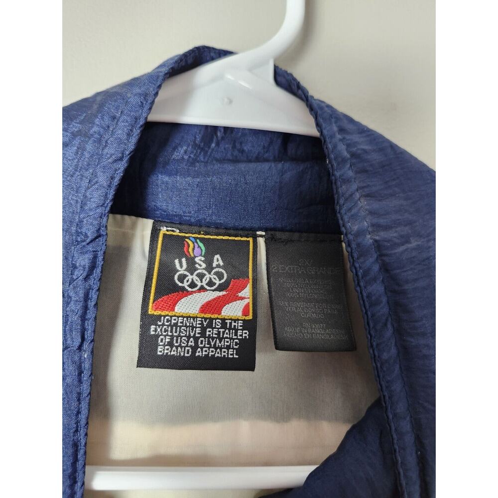 Vintage Team USA Olympics Jacket Windbreaker 2XL Mens 90s Y2K Colorblock Blue - Picture 4 of 8